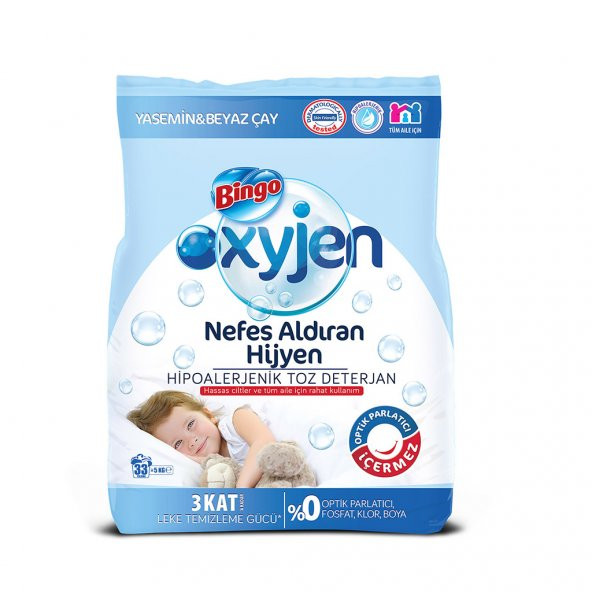 Bingo Oksijen Hipoalerjenik Toz Çamaşır Deterjanı 5 Kg - 2