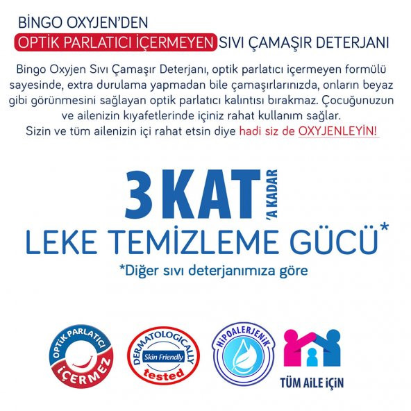 Bingo Oksijen Hipoalerjenik Sıvı Çamaşır Deterjanı 1.950 ml 30 Yıkama - 5