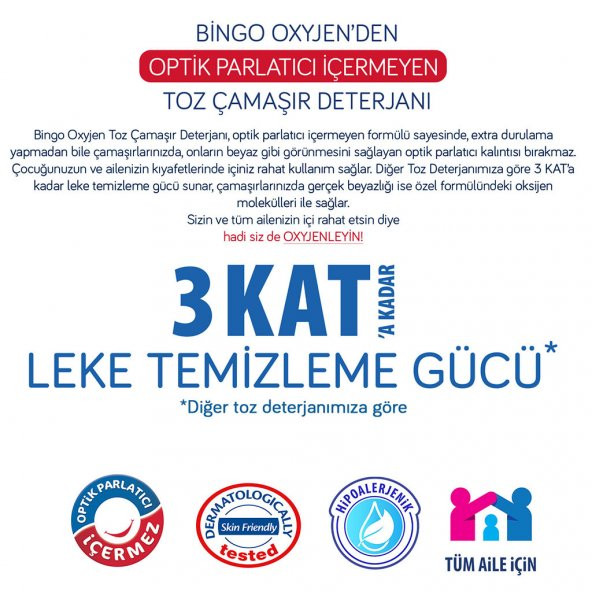 Bingo Oksijen Hipoalerjenik Toz Çamaşır Deterjanı 5 Kg - 5
