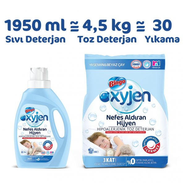 Bingo Oksijen Hipoalerjenik Sıvı Çamaşır Deterjanı 1.950 ml 30 Yıkama - 6