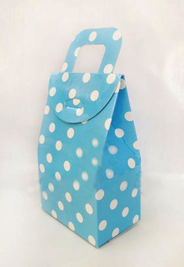 HEDİYE ÇANTA MAVİ PUANLI 5CMX7CM 10LU