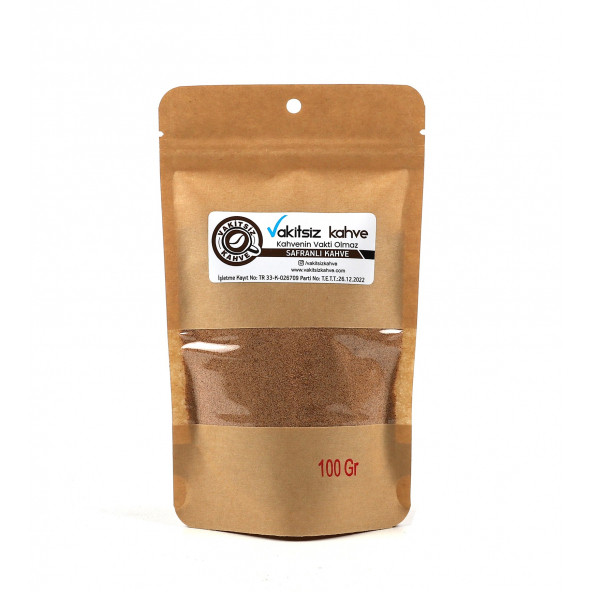 Vakitsiz Kahve Safranlı Kahve 100 gr Kilitli Paket