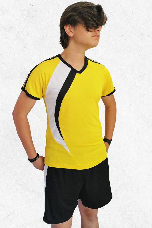 Modapalace Siyah Modelli Sarı Spor Tişört