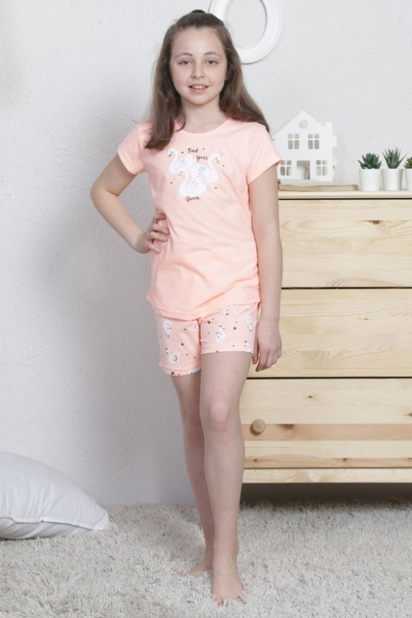 Aytuğ Kız Çocuk Kısa Kol Şort Takımı - GR-6-01