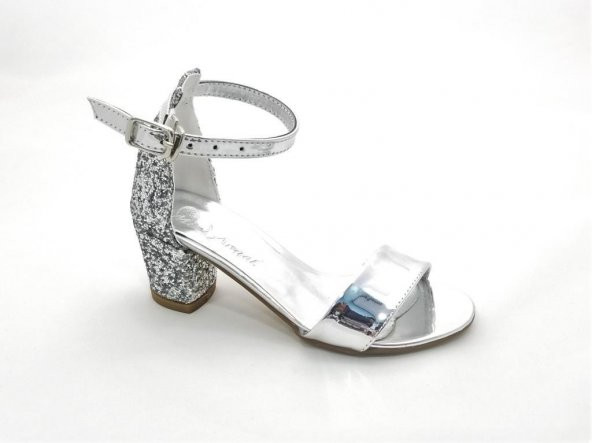 Mini Angel Gümüş Balo Kız Çocuk Sandalet