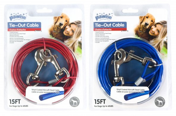 Pawise Köpek Bahçe Bağlama Halatı 4,5 m Kırmızı/Mavi