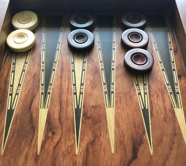 Helena Wood Art İşlemeli Klasik Tavla Büyük Boy - 4