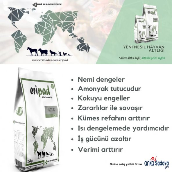 Eripad-Yeni Nesil Hayvan Altlığı-25kg