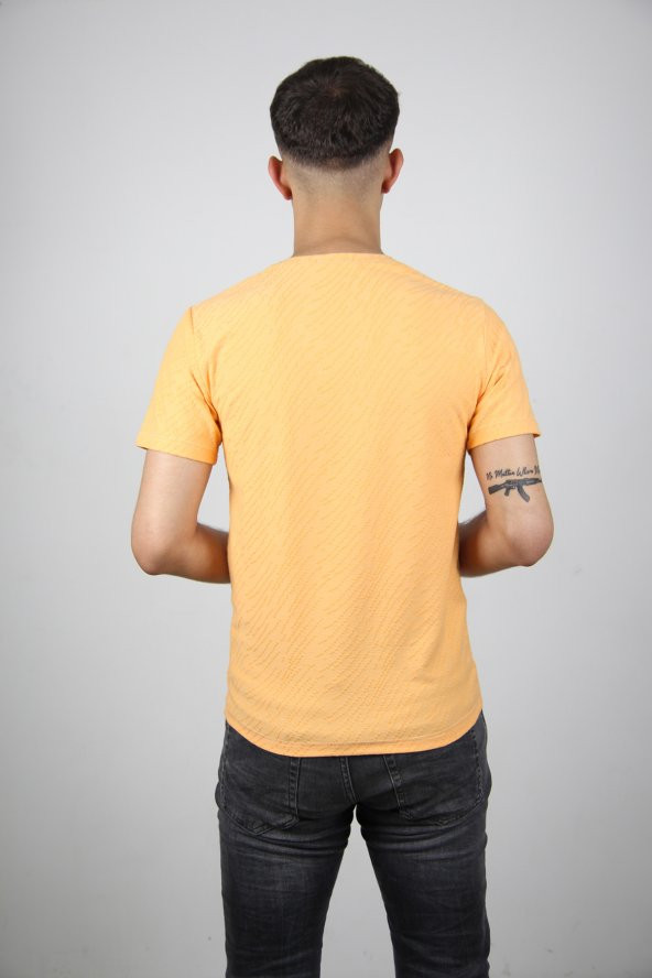 Blackcoach Turuncu Erkek Bisiklet Yaka Slim-Fit T-Shirt - 2