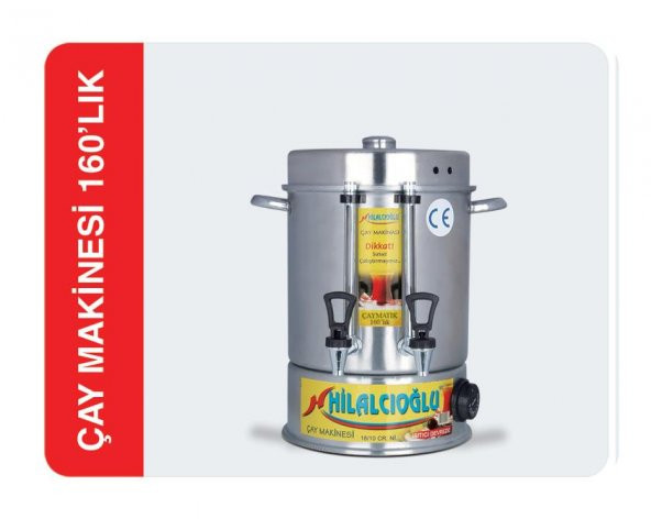 Hilalcioğlu 160 Bardak Çay Makinesi 304 Çelik Kaza
