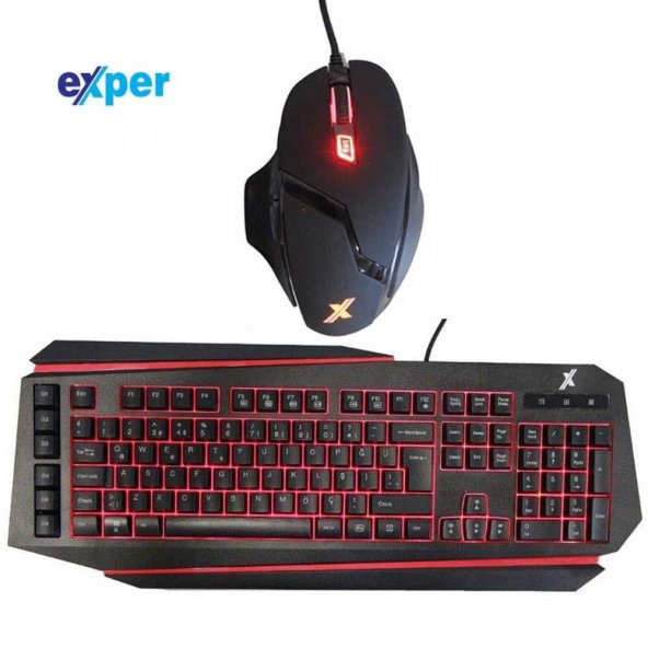 Exper X9500+M612 Oyuncu Gaming Klavye Mouse Set