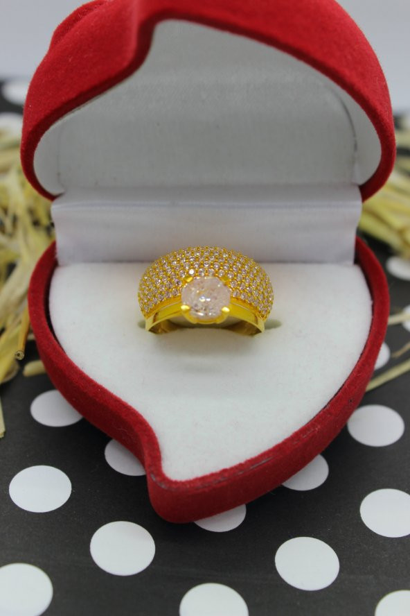 Cigold 22 Ayar Alyanslı Tektaş Yüzük OA-17K2YZK0582054906 - 4