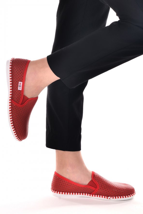 Ayakland Mrt Günlük Babet Kadın Ayakkabı Kırmızı - 2