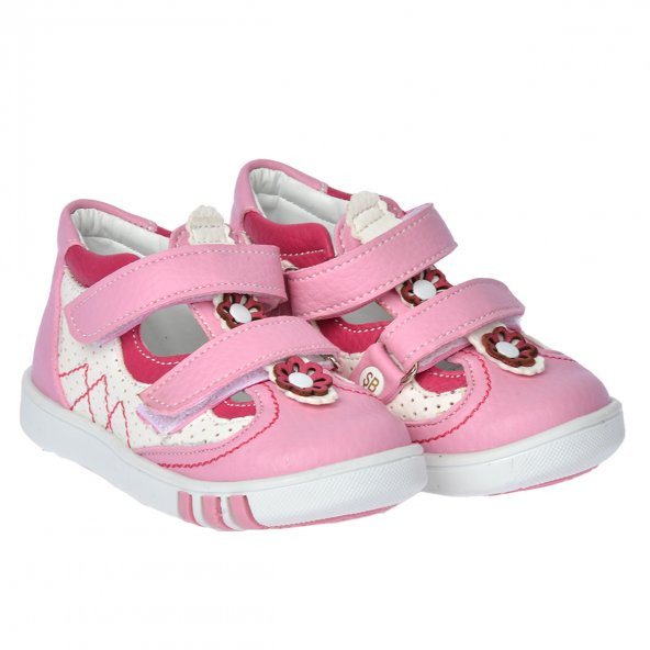Kiko Kids Kız Çocuk İlk Adım Ayakkabı Şb 2206-10 Pembe - Beyaz - 2