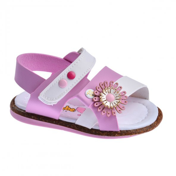 Kiko Kids Kız Çocuk İlk Adım Sandalet Şb 2301-10 Beyaz - Pembe - Resim 2
