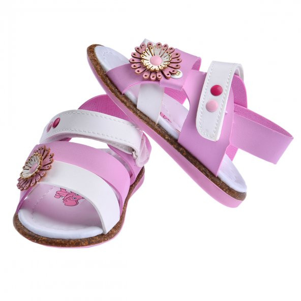 Kiko Kids Kız Çocuk İlk Adım Sandalet Şb 2301-10 Beyaz - Pembe - Resim 8