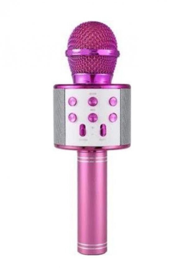 Orjinal Karaoke Bluetooth 2019 Model Ws-858 Mikrofon Sd-usb-aux Pembe