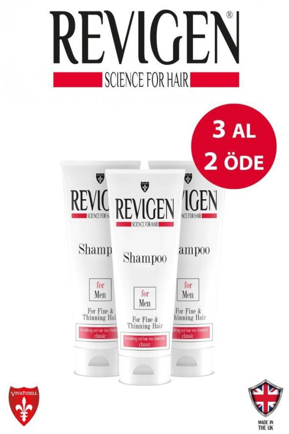 Revigen Şampuan For Men Classic 300 ml x3 (3 al 2 öde)