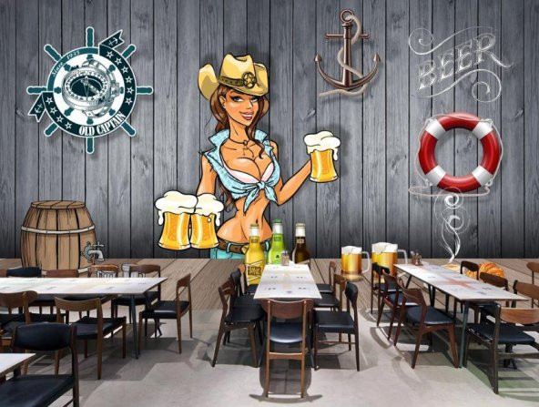Cafe Graffiti Alkol Wallpaper Özel Tasarım Duvar Kağıdı - 1