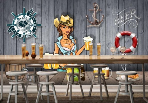 Cafe Graffiti Alkol Wallpaper Özel Tasarım Duvar Kağıdı - 2