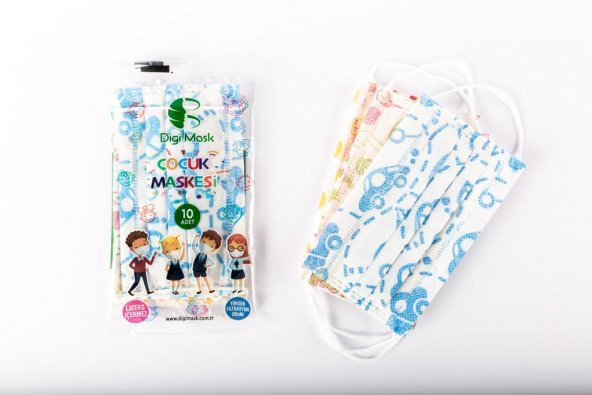 Çocuk Maskesi %95 Üzeri Üstün Koruma, 3 Katlı, Desenli 50 Adet - 4