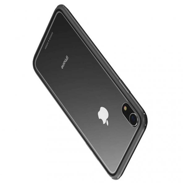 iPhone XR 6.1 Baseus Kenarları Silikon Cam Kılıf - 6