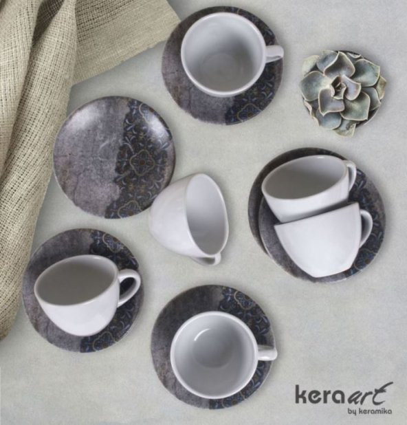 Keramika Çay Takımı 12 Parça 6 Kişilik (Keraart)
