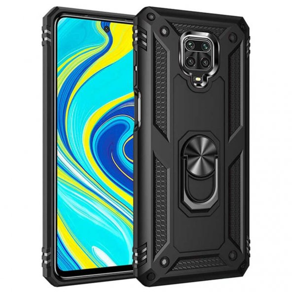 Xiaomi Redmi Note 9 Pro Yüzüklü Standlı Armor Zırh Kılıf - 3