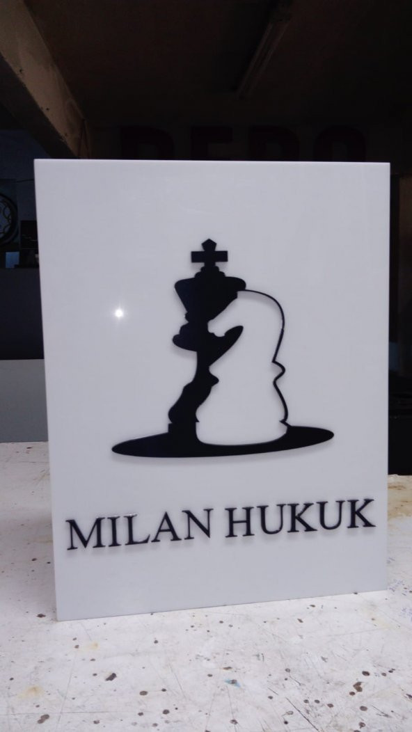 Milan Hukuk Avukatlık Tabelası 3D LED Tabela Neon Etkili Işıklı Kutu Harf Tabela 30x45cm Pleksiglass - 1