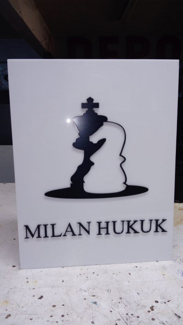 Milan Hukuk Avukatlık Tabelası 3D LED Tabela Neon Etkili Işıklı Kutu Harf Tabela 30x45cm Pleksiglass - 2