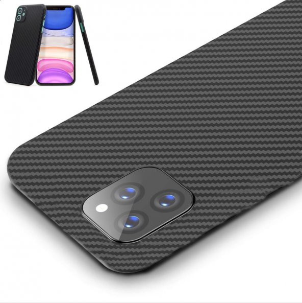 iPhone 11 Pro 5.8 Kamera Korumalı Ultra İnce Karbon PP Kılıf - Resim 5