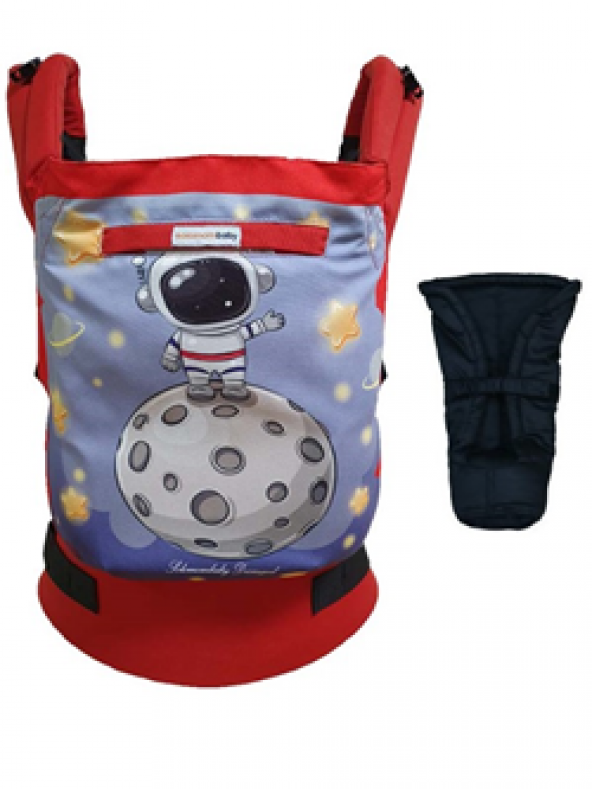 Solomombaby Kırmızı Astronot Ergonomik Kanguru Yeni Doğan Seti