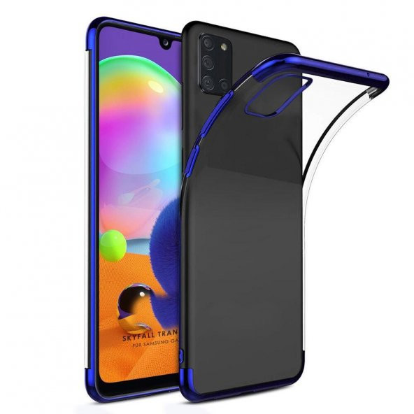 Galaxy A31 Köşeleri Renkli Kamera Çıkıntılı İnce Şeffaf Kılıf