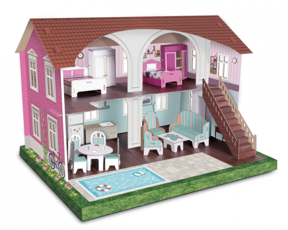 Karton Oyuncak Ev - Pink House