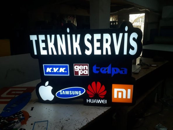 Teknik Servis Telefoncu Tabela 3D LED Tabela Neon Etkili Işıklı Kutu Harf Tabela 30x45cm Pleksiglass ürün görseli