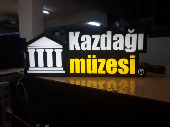 Kazdağı Müzesi Tabelası 3D LED Tabela Neon Etkili Işıklı Kutu Harf Tabela 30x45cm Pleksiglass ürün görseli 1