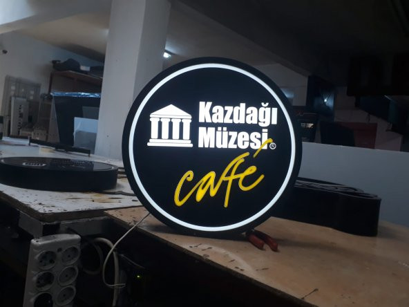 Kazdağı Müzesi Cafe Tabelası 3D LED Tabela Neon Etkili Işıklı Kutu Harf Tabela 30x45cm Pleksiglass ürün görseli 1