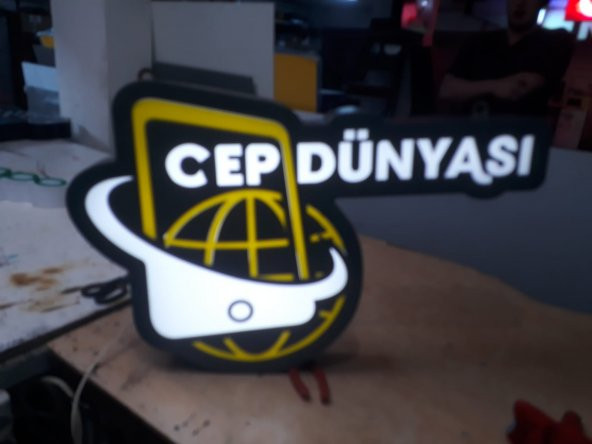 Cep Dünyası Telefoncu Tabelası 3D LED Tabela Neon Etkili Işıklı Kutu Harf Tabela 30x45cm Pleksiglass - 1