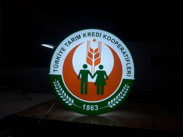 Tarım Kredi Kooperatif Tabelası 3D LED Tabela Neon Etkili Işıklı Kutu Harf Tabela 30x45cm Pleksiglas ürün görseli