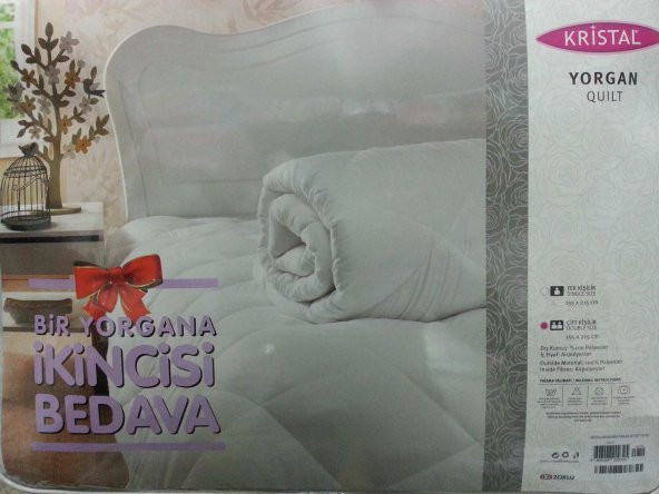 2 ADET Taç Kristal Tek Kişilik Yorgan İkincisi Bedava Taç Kristal Yorgan 155x215 cm