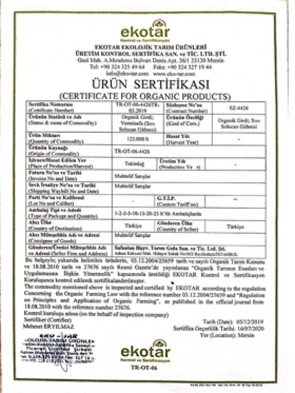 Vermisafa Organik Katı Solucan Gübresi 2kg - 3