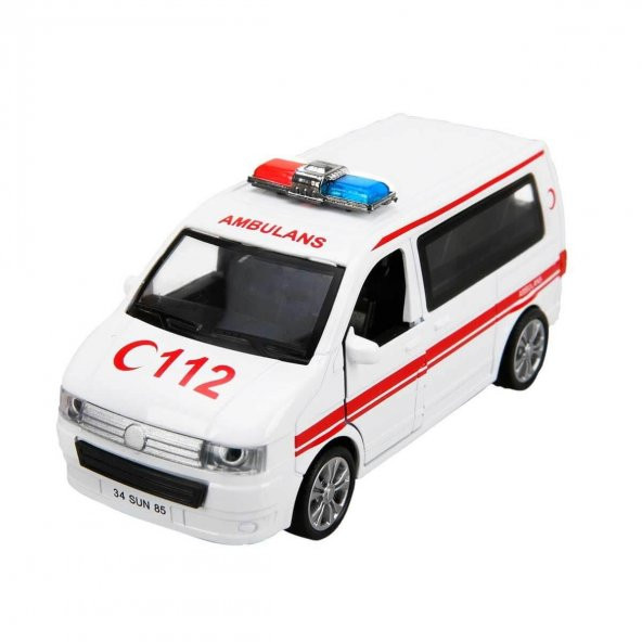 Sunman 1:32 Sesli ve Işıklı Ambulans 13 cm