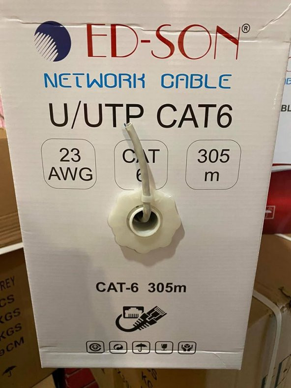 1.SINIF EDSON Cat 6 Kablo - 23 AWG - 305 Metre - Garantili ürün
