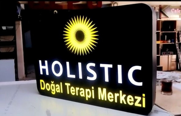 Holistic Doğal Terapi Tabelası 3D LED Tabela Neon Etkili Işıklı Kutu Harf Tabela 30x45cm Pleksiglass ürün görseli 1