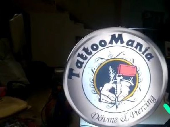 Tattoo Mania Dövmeci Tabelası 3D LED Tabela Neon Etkili Işıklı Kutu Harf Tabela 30x45cm Pleksiglass ürün görseli