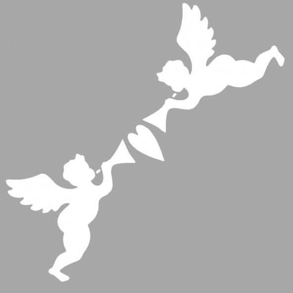 Aşk Melekleri Stencil Boyama şablonu 30x30 cm, Duvar Stencil, Fayans Stencil, Mobilya Stencil