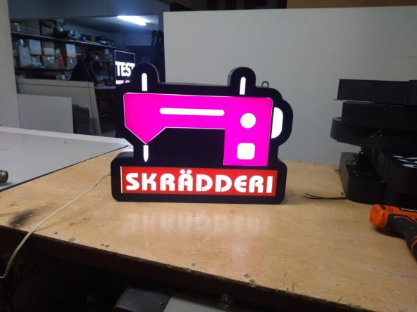 Skradderi Yazılı Görsel Tabela 3D LED Tabela Neon Etkili Işıklı Kutu Harf Tabela 30x45cm Pleksiglass - Resim 2