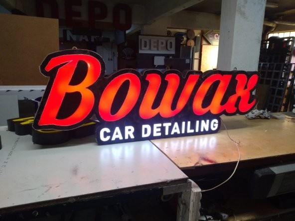 Bowax Car Yazılı Tabelası 3D LED Tabela Neon Etkili Işıklı Kutu Harf Tabela 30x45cm Pleksiglass ürün görseli