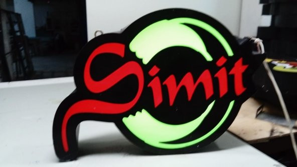 Simit Simitçi Tabelası 3D LED Tabela Neon Etkili Işıklı Kutu Harf Tabela 30x45cm Pleksiglass ürün görseli