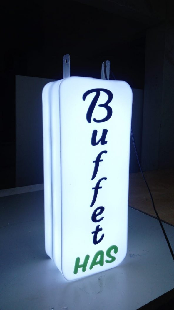 Has Buffet Tabelası 3D LED Tabela Neon Etkili Işıklı Kutu Harf Tabela 30x45cm Pleksiglass